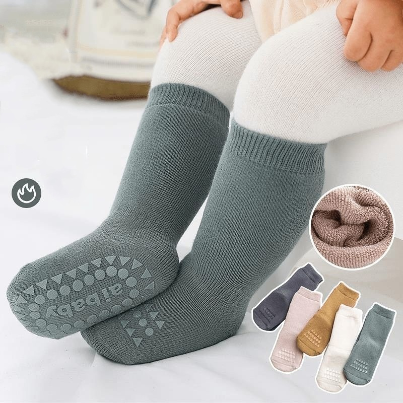 Unisex Baby Socks Non Slip - Calcetines gruesos de suelo para niños,