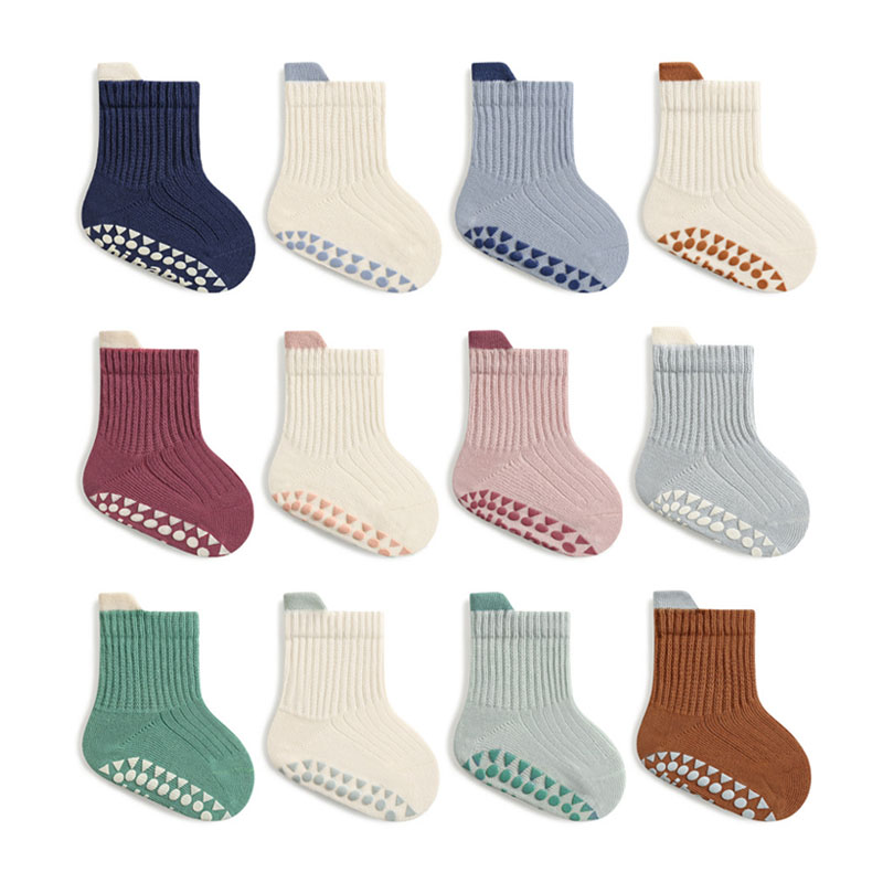 Unisex Baby Socks Non Slip - 3 pares de calcetines de algodón