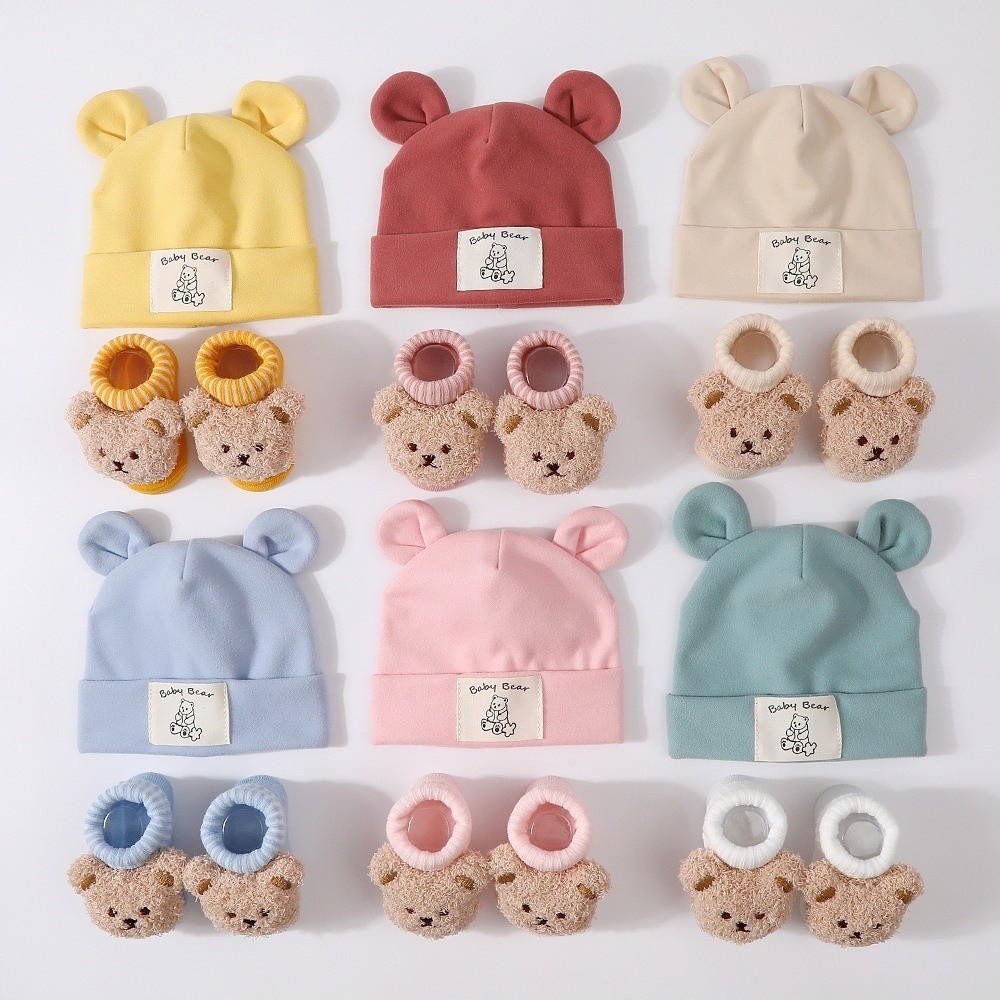 Infant Beanie Hat With Ears - Juego de 2 piezas: gorro y