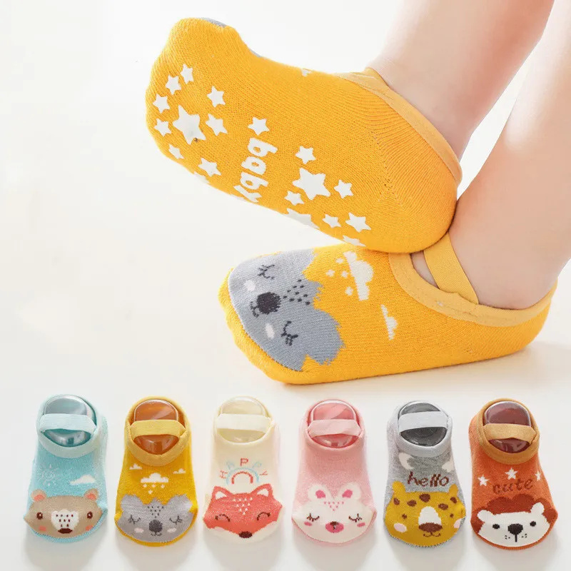 Unisex Baby Socks Non Slip - Calcetines antideslizantes de algodón con estampado
