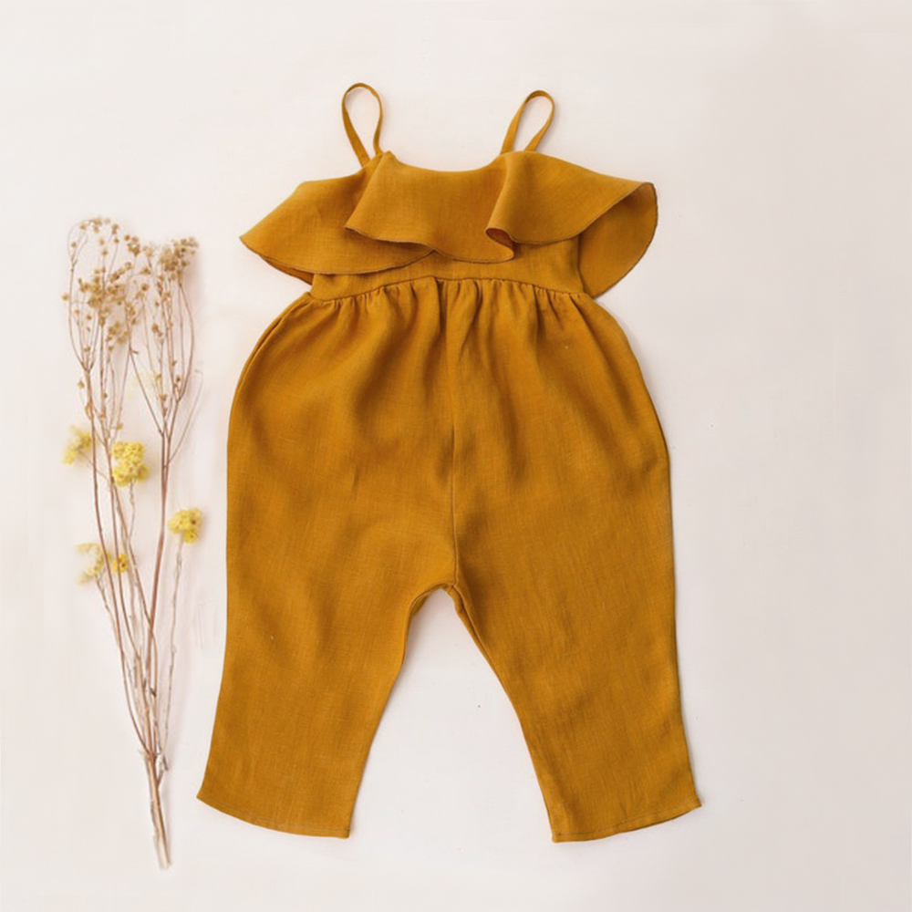 Ropa de verano para niña peque - Baby Summer Linen Sleeveless Jumpsuit reseña y precio