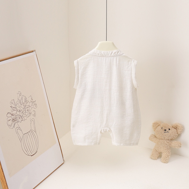 Mono de bebé unisex de lino fi - Baby Summer Linen Sleeveless Jumpsuit reseña y precio