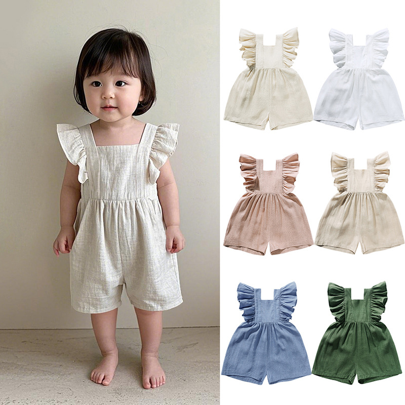 Ropa de Verano para Bebés, Uni - Baby Summer Linen Sleeveless Jumpsuit reseña y precio