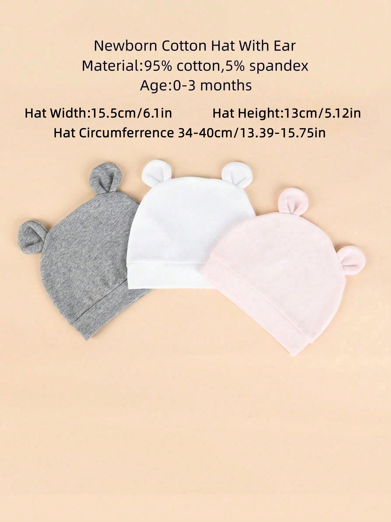 Paquete de 3 Gorros de Punto d - Infant Beanie Hat With Ears reseña y precio