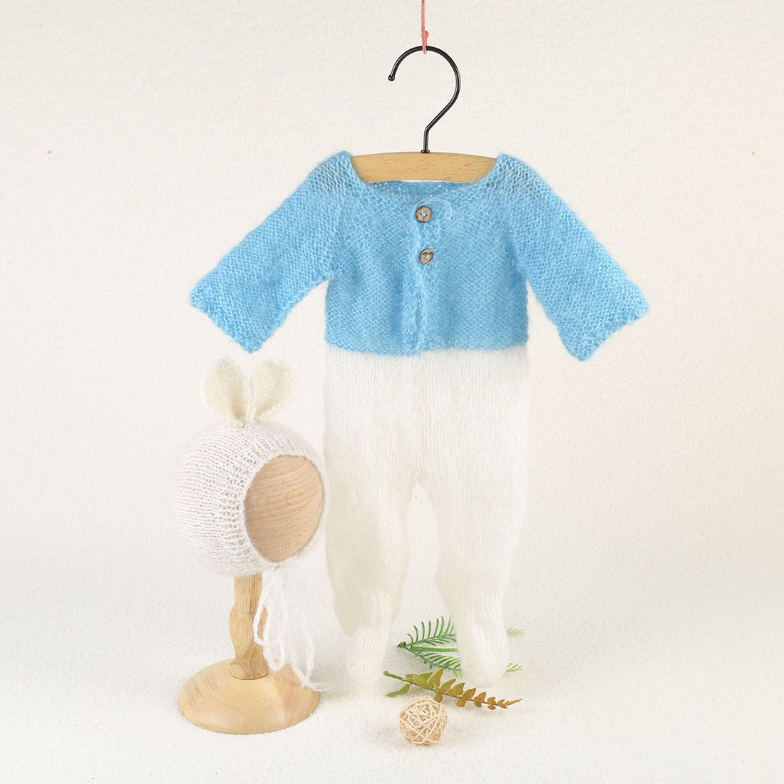 Conjunto de Ropa Tejida Vintag - Infant Photography Props Outfit reseña y precio
